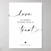 Bruiloft Liefde is Lief Snoep Buffet Dessert Teken Poster (Voorkant)