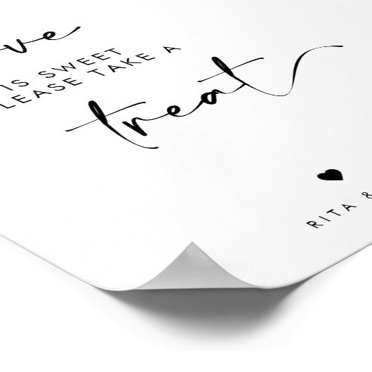 Bruiloft Liefde is Lief Snoep Buffet Dessert Teken Poster (Hoek)