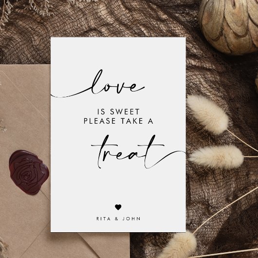 Bruiloft Liefde is Lief Snoep Buffet Dessert Teken Poster