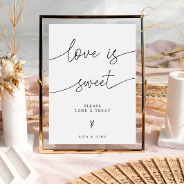 Bruiloft Liefde is Lief Snoep Buffet Dessert Teken Poster