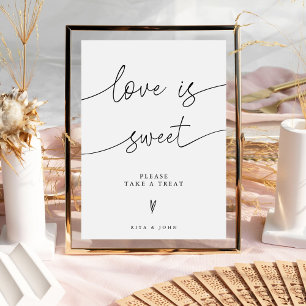 Bruiloft Liefde is Lief Snoep Buffet Dessert Teken Poster