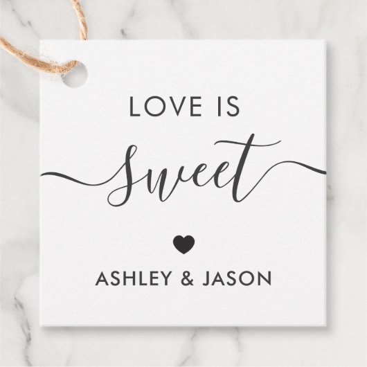 Bruiloft Liefde is Sweet Gift Label, Bruiloft Labe Bedankjes Labels (Voorkant)