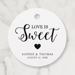 Bruiloft Liefde is Zoet Rond Bedankjes Labels