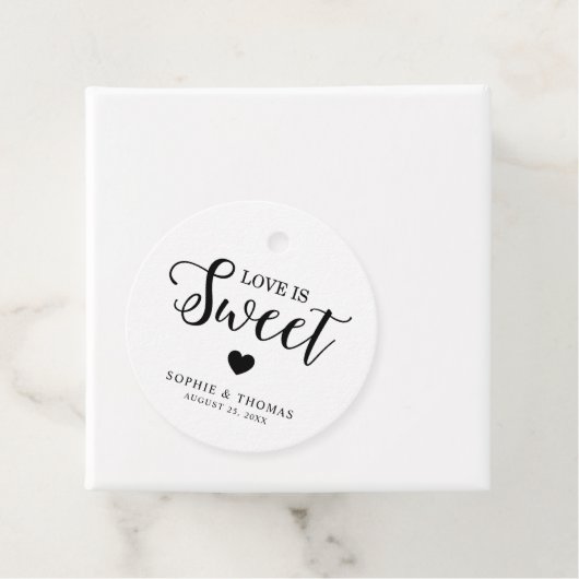 Bruiloft Liefde is Zoet Rond Bedankjes Labels (In situ)