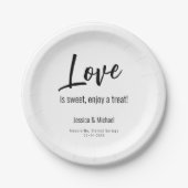 💍 bruiloft liefde minimalistisch elegant papieren bordje (Voorkant)