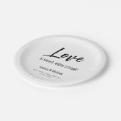 💍 bruiloft liefde minimalistisch elegant papieren bordje (Gekanteld)