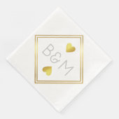 Bruiloft Liefde Monogram vierkant Servet (Hoek)