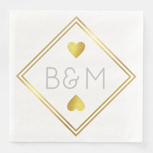 Bruiloft Liefde Monogram vierkant Servet