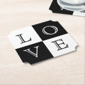 Bruiloft Liefde Papier Onderzetter Set (Gekanteld)