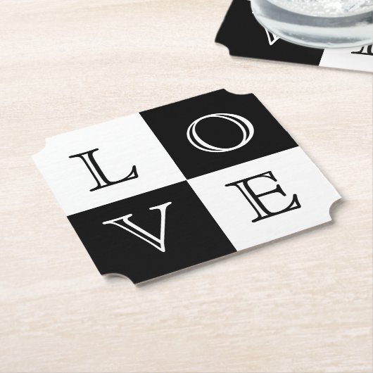 Bruiloft Liefde Papier Onderzetter Set (Gekanteld)