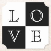 Bruiloft Liefde Papier Onderzetter Set (Voorkant)