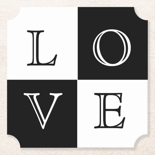 Bruiloft Liefde Papier Onderzetter Set (Voorkant)