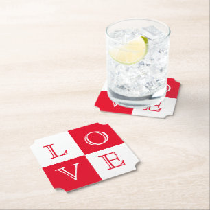 Bruiloft Liefde Papier Onderzetter Set