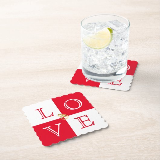 Bruiloft Liefde Papier Onderzetter Set (Insitu)