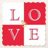 Bruiloft Liefde Papier Onderzetter Set (Voorkant)