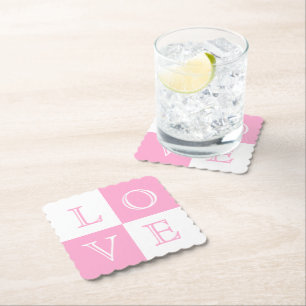 Bruiloft Liefde Papier Onderzetter Set