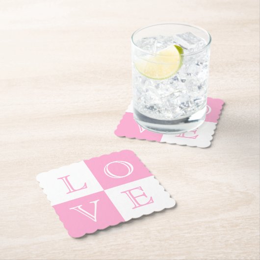 Bruiloft Liefde Papier Onderzetter Set (Insitu)