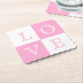 Bruiloft Liefde Papier Onderzetter Set (Gebogen)