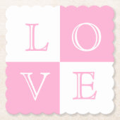 Bruiloft Liefde Papier Onderzetter Set (Voorkant)