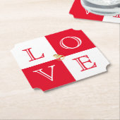 Bruiloft Liefde Papier Onderzetter Set (Gekanteld)