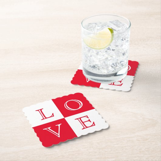 Bruiloft Liefde Papier Onderzetter Set (Insitu)