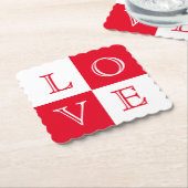 Bruiloft Liefde Papier Onderzetter Set (Gebogen)