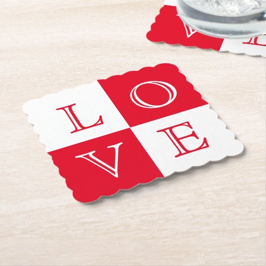 Bruiloft Liefde Papier Onderzetter Set (Gebogen)