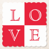 Bruiloft Liefde Papier Onderzetter Set (Voorkant)