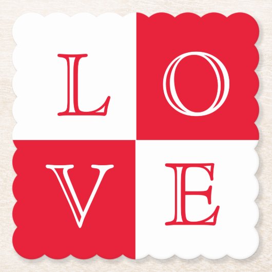 Bruiloft Liefde Papier Onderzetter Set (Voorkant)