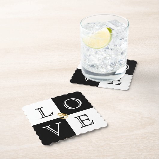 Bruiloft Liefde Papier Onderzetter Set (Insitu)