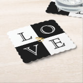 Bruiloft Liefde Papier Onderzetter Set (Gebogen)