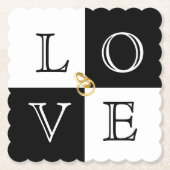 Bruiloft Liefde Papier Onderzetter Set (Voorkant)