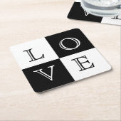 Bruiloft Liefde Papier Onderzetter Set (Schuin)