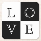 Bruiloft Liefde Papier Onderzetter Set (Voorkant)