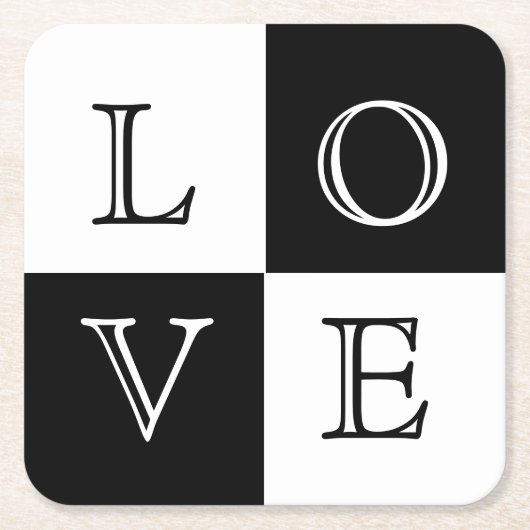 Bruiloft Liefde Papier Onderzetter Set (Voorkant)