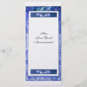 BRUILOFT LIEFDE PAUW MONOGRAM Blauw Wit Programma Programmakaart (Achterkant)