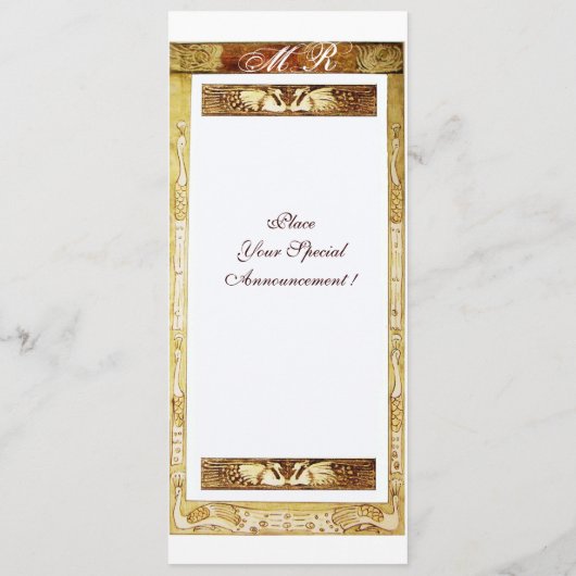 BRUILOFT LIEFDE PAUW MONOGRAM Bruin Programma Programmakaart (Achterkant)