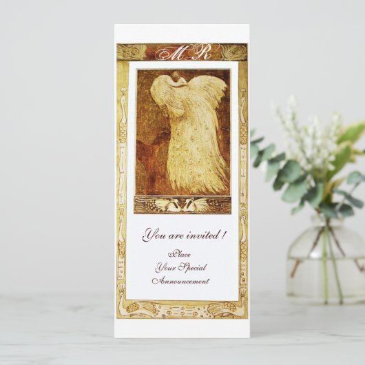 BRUILOFT LIEFDE PAUW MONOGRAM Bruin Programma Programmakaart (Staand voorkant)