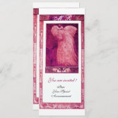 BRUILOFT LIEFDE PAUW MONOGRAM Roze Wit Programma Programmakaart (Voorkant / Achterkant)