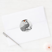 BRUILOFT LIEFDE PEACOCK wit zwart rood robijn Ronde Sticker (Envelop)