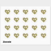 bruiloft LIEFDE ronde sticker met gouden hart (Vel)