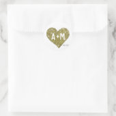 bruiloft LIEFDE ronde sticker met gouden hart (Tas)