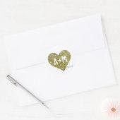 bruiloft LIEFDE ronde sticker met gouden hart (Envelop)