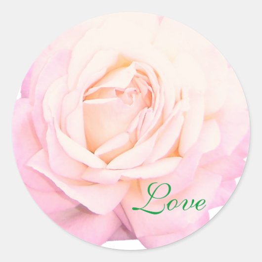 Bruiloft Liefde Roze Rose Stiker Ronde Sticker (Voorkant)