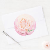 Bruiloft Liefde Roze Rose Stiker Ronde Sticker (Envelop)