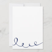 Bruiloft Liefde Script Navy Blauw & Grijs Hart Kaart (Achterkant)