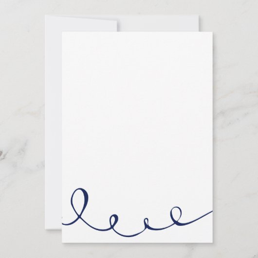 Bruiloft Liefde Script Navy Blauw & Grijs Hart Kaart (Achterkant)