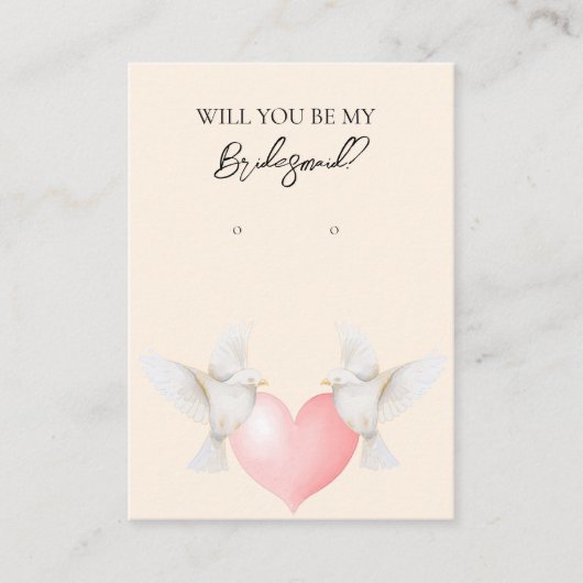 Bruiloft Liefde Vogel Bruidsmeisje Oorbel Display  Visitekaartje (Voorkant)