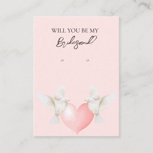 Bruiloft Liefde Vogel Bruidsmeisje Oorbel Display  Visitekaartje (Voorkant)