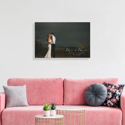 Bruiloft Liefde Volledige foto Portret Personalise Canvas Afdruk (Insitu (Woonkamer))